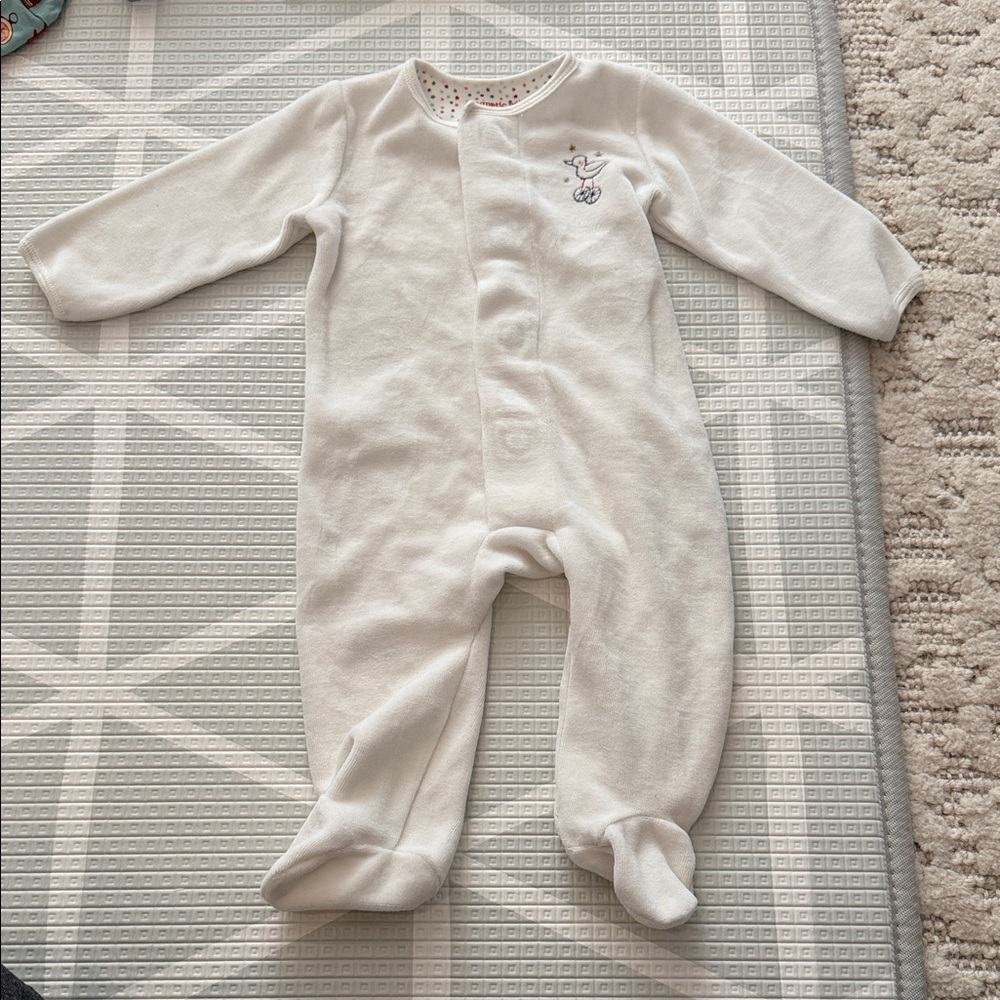 Magnetic Me Soft White Footie 3-6 Months Cotton/Polyester